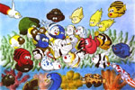 魚イラスト、mile! 主役争い。